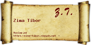 Zima Tibor névjegykártya